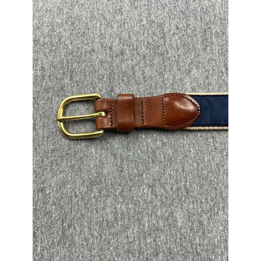 Leather Man Ltd World Wide Sportsman Canvas Belt‎ Blue Fish Men's 42 - Picture 2 of 10